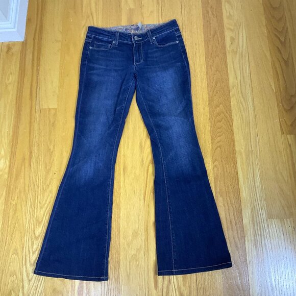 PAIGE Denim - Paige Jeans Low Rise Flared Leg Dark Wash Bell Canyon (27)